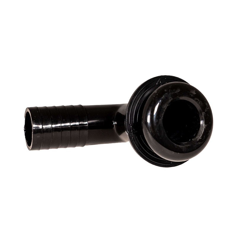 90 Degree Black Thru Hull 1-1/8" Fitting