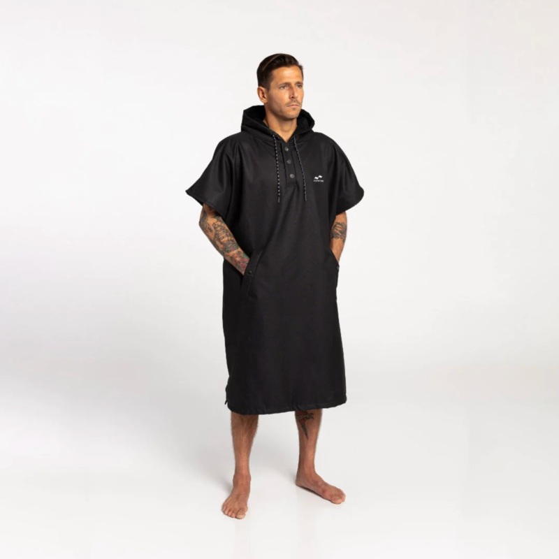 Slow Tide Waterproof Changing Poncho - Black