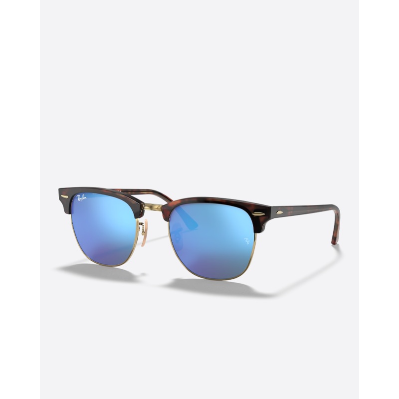 Ray-Ban Clubmaster Sunglasses - Havana/Blue Mirror