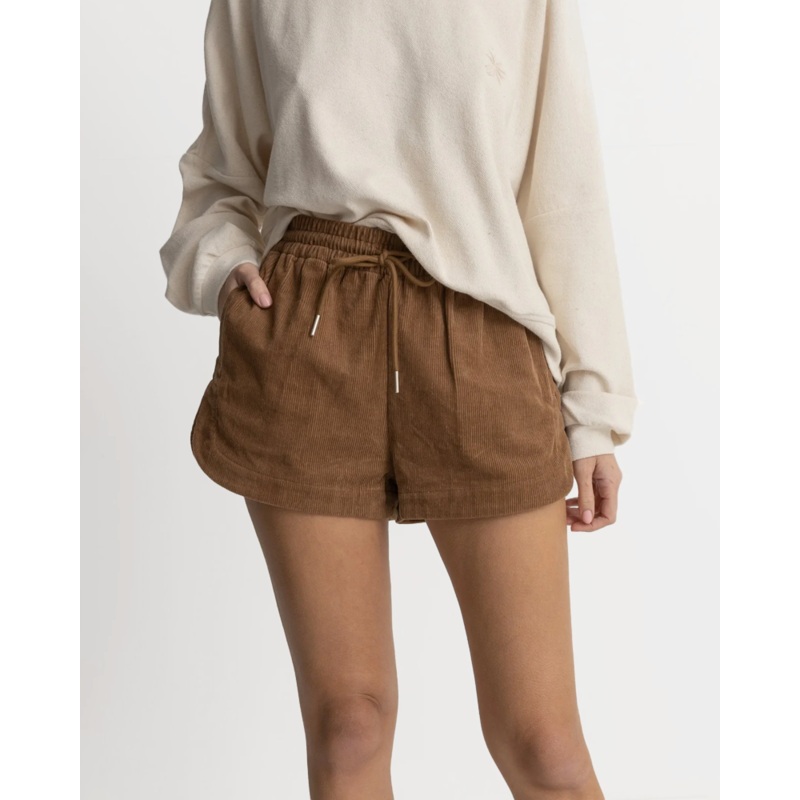 Rhythm Womens Mazzy Cord Shorts - Camel