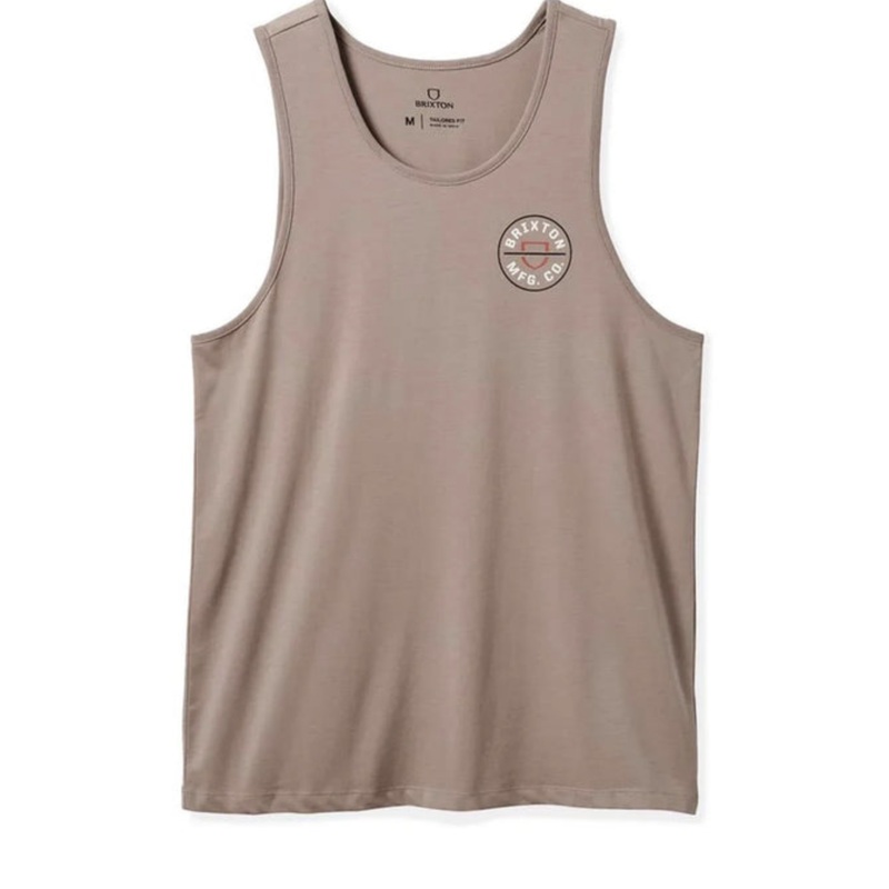 Brixton Crest Tank Top Cinder Grey/Off White