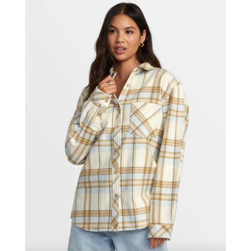 RVCA Womens Breeze Flannel Long Sleeve Shirt