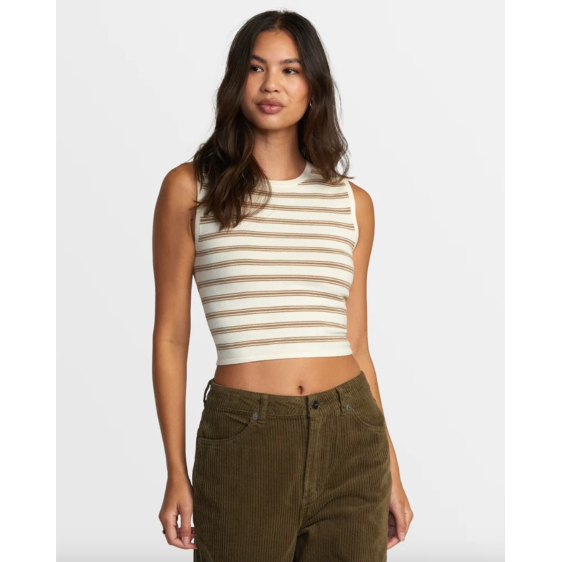 RVCA Womens Shiver Sweater Tank Latte
