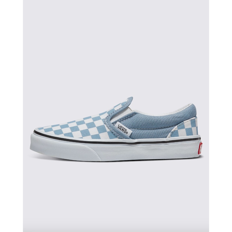 Vans Youth Old Skool V Dusty Blue Checkerboard