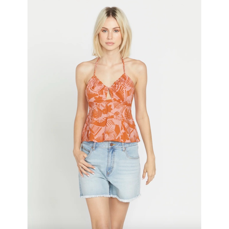 Volcom Womens Lets Luau Cami Top Burnt Sienna