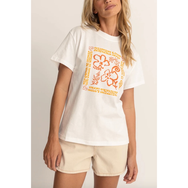 Rhythm Womens Islander Band Tee White