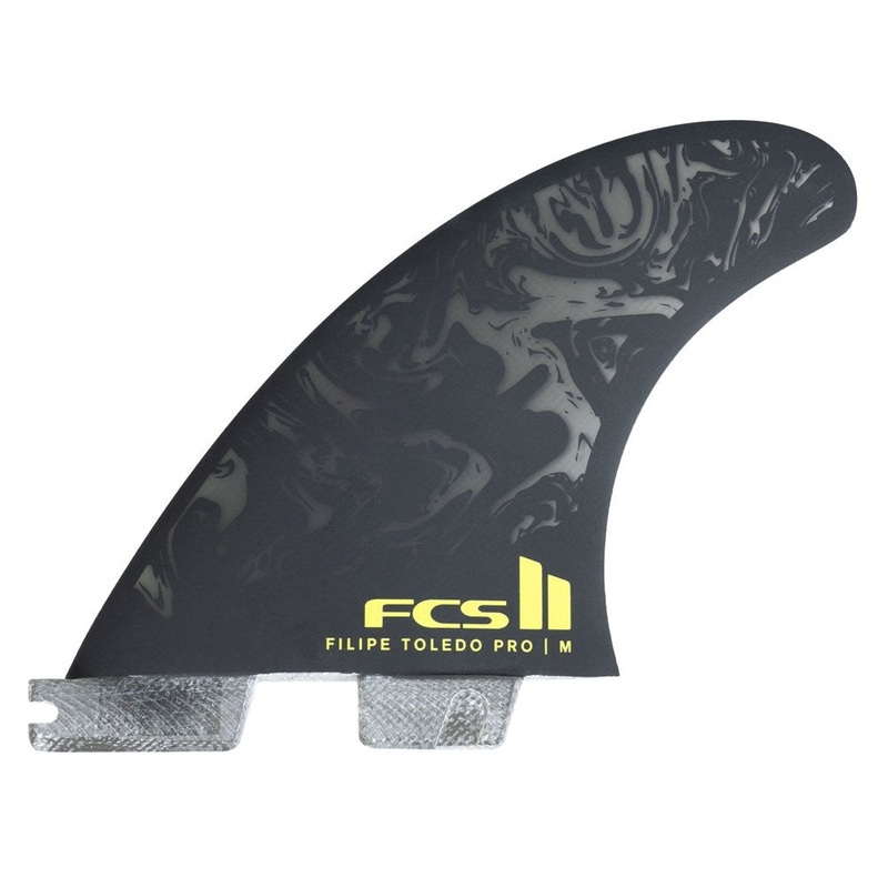 FCS II Filipe Toledo PG Pro Black/Acid Tri Fins