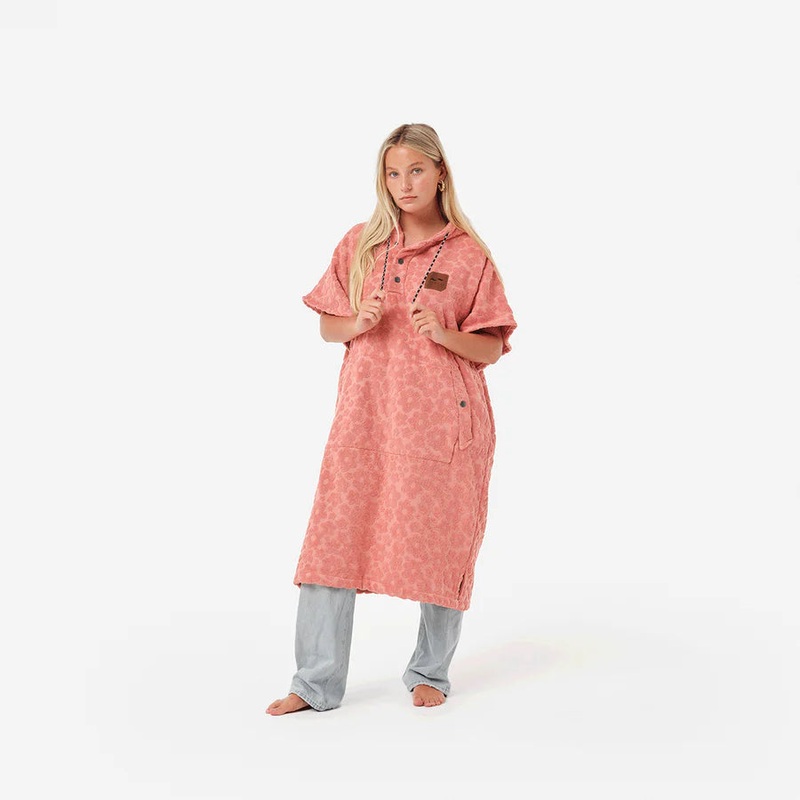 Slow Tide Ginny Extra-Warm Changing Poncho - Guava